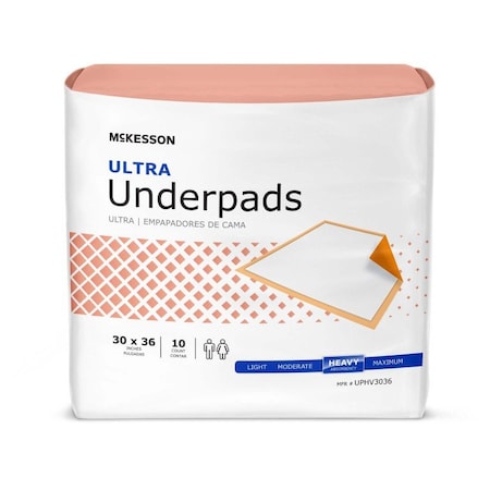 Mckesson Heavy Absorbency Underpad, 30 x 36 Inch, 10PK UPHV3036